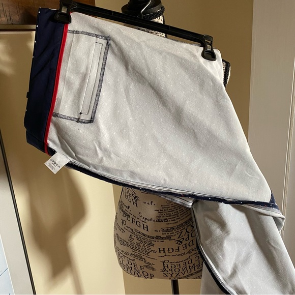 J. Crew Winnie Pant, navy with red and white polka dots EUC - Picture 9 of 13